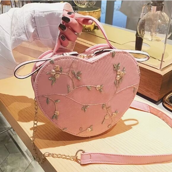 NWT Faux Leather Heart Crossbody Bags - Picture 1 of 3